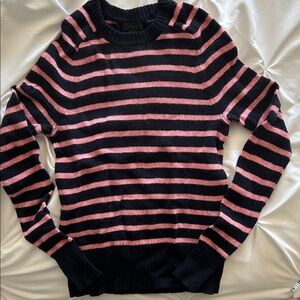 J. Crew Wool Pink and Navy Striped Sweater